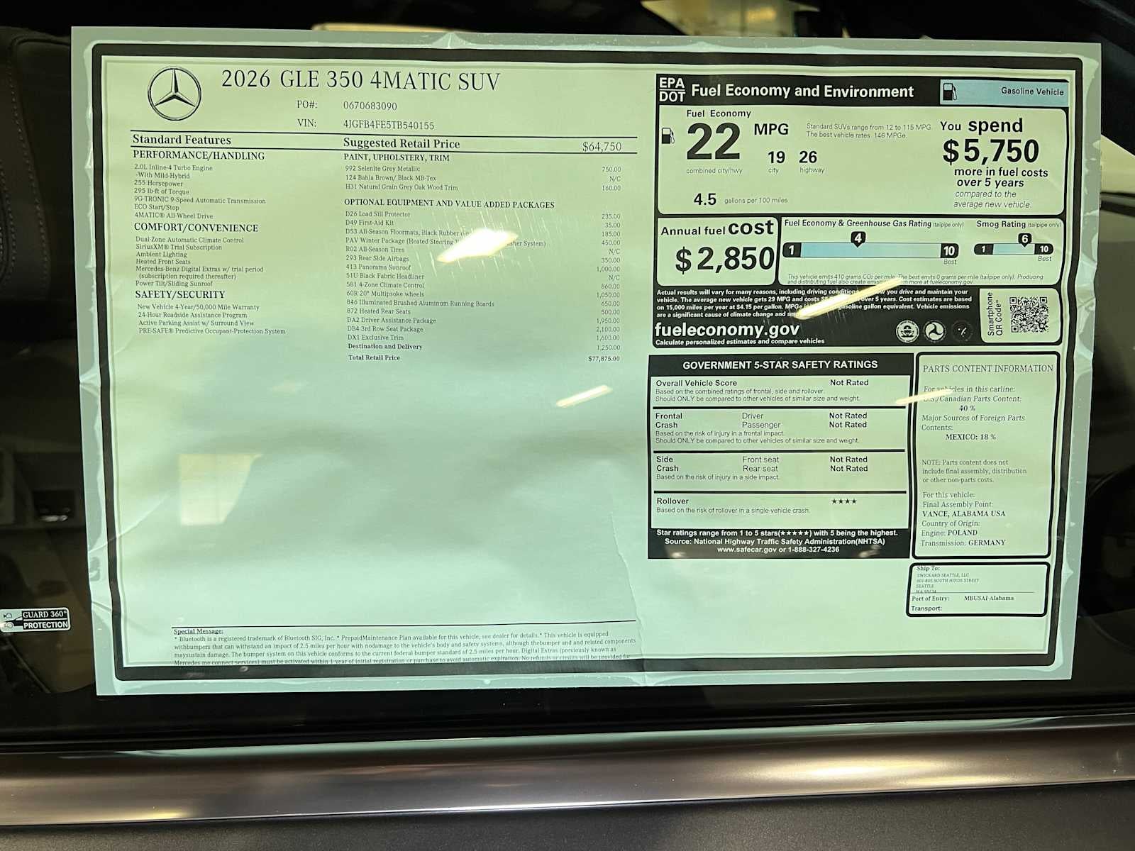 2026 Mercedes-Benz GLE GLE 350