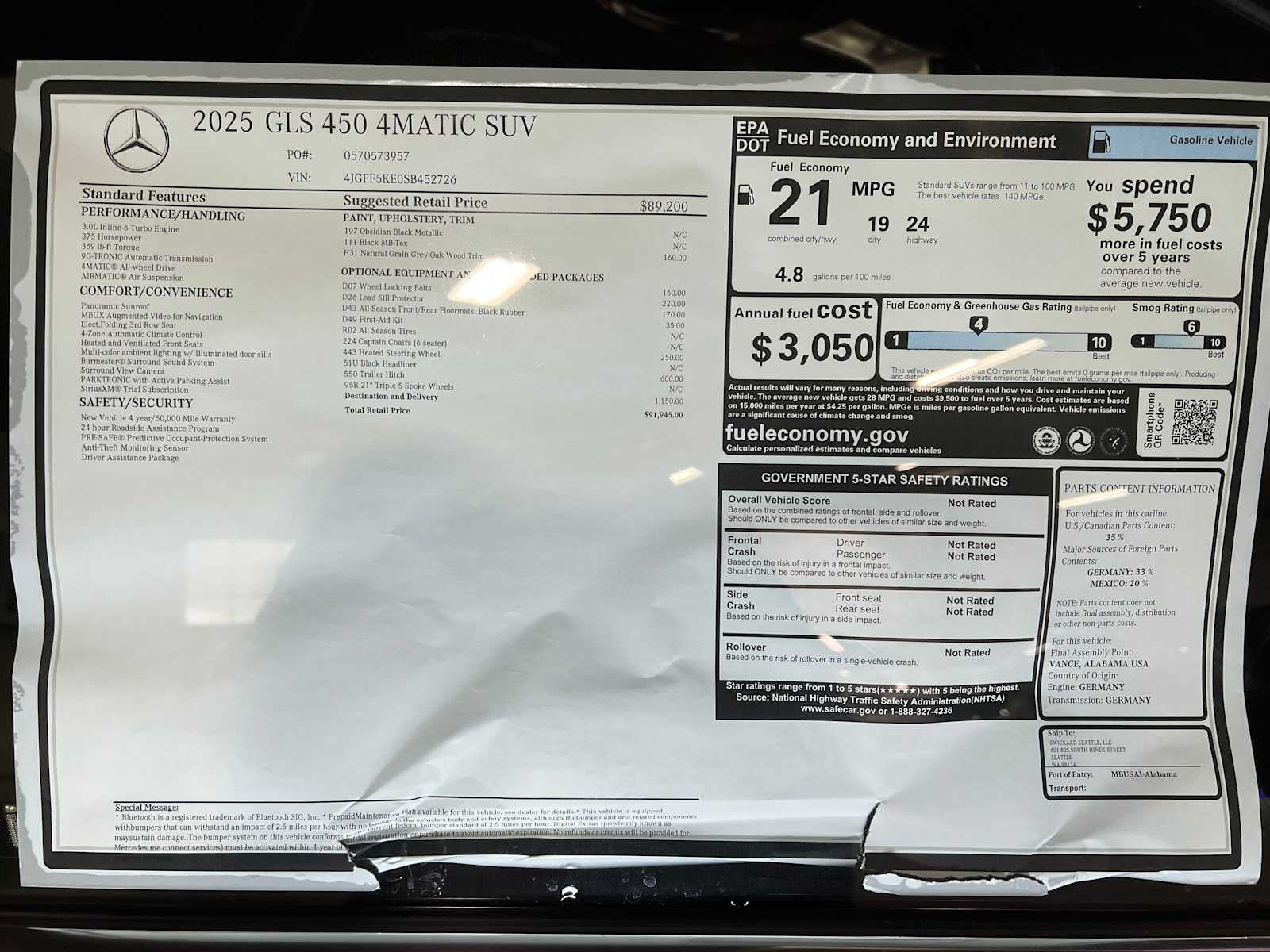 2025 Mercedes-Benz GLS GLS 450