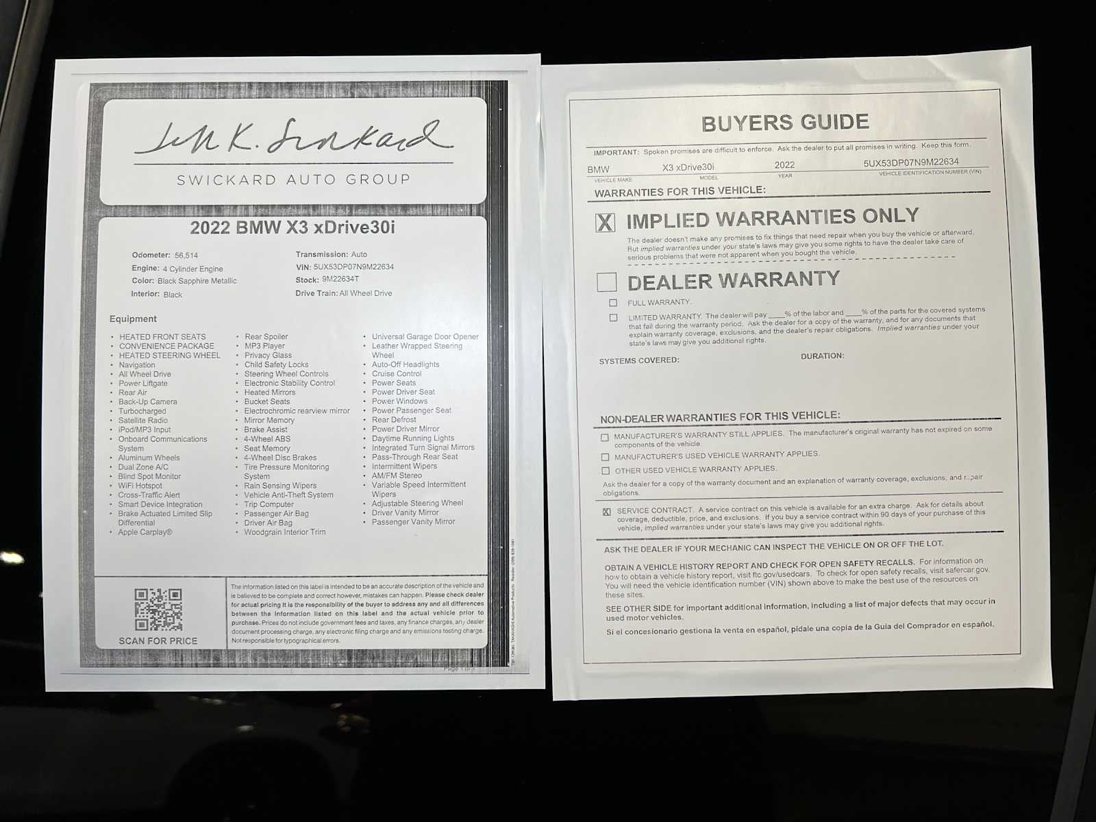 2022 BMW X3 xDrive30i