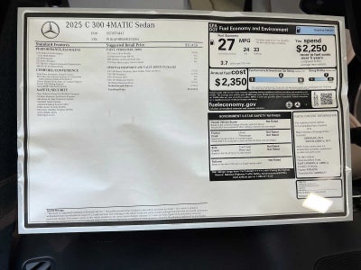 2025 Mercedes-Benz C-Class C 300