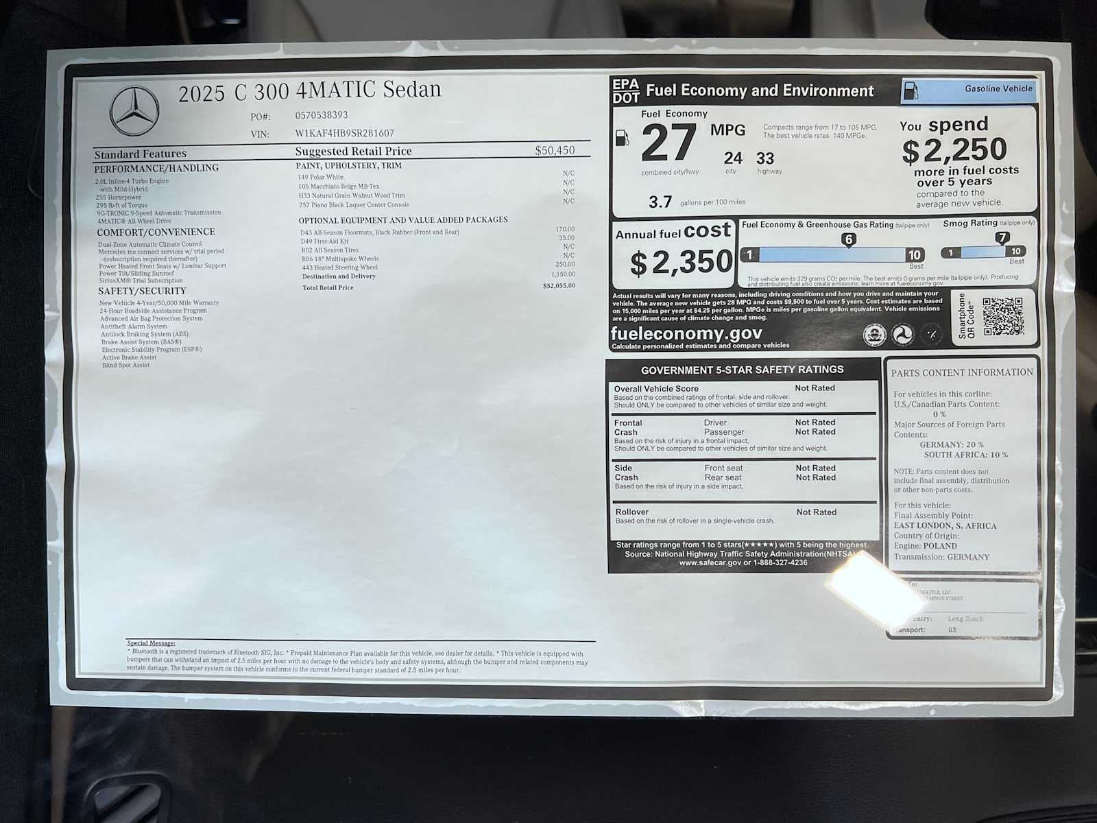 2025 Mercedes-Benz C-Class C 300