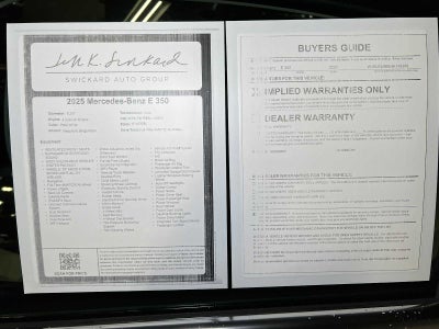 2025 Mercedes-Benz E-Class E 350