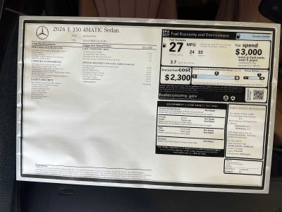 2026 Mercedes-Benz E-Class E 350