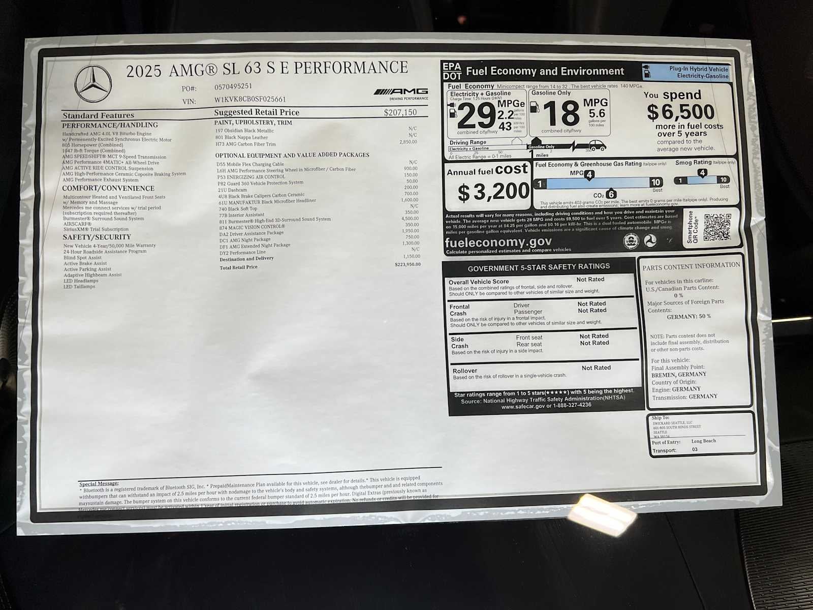 2025 Mercedes-Benz SL-Class AMG® SL 63 S E Performance