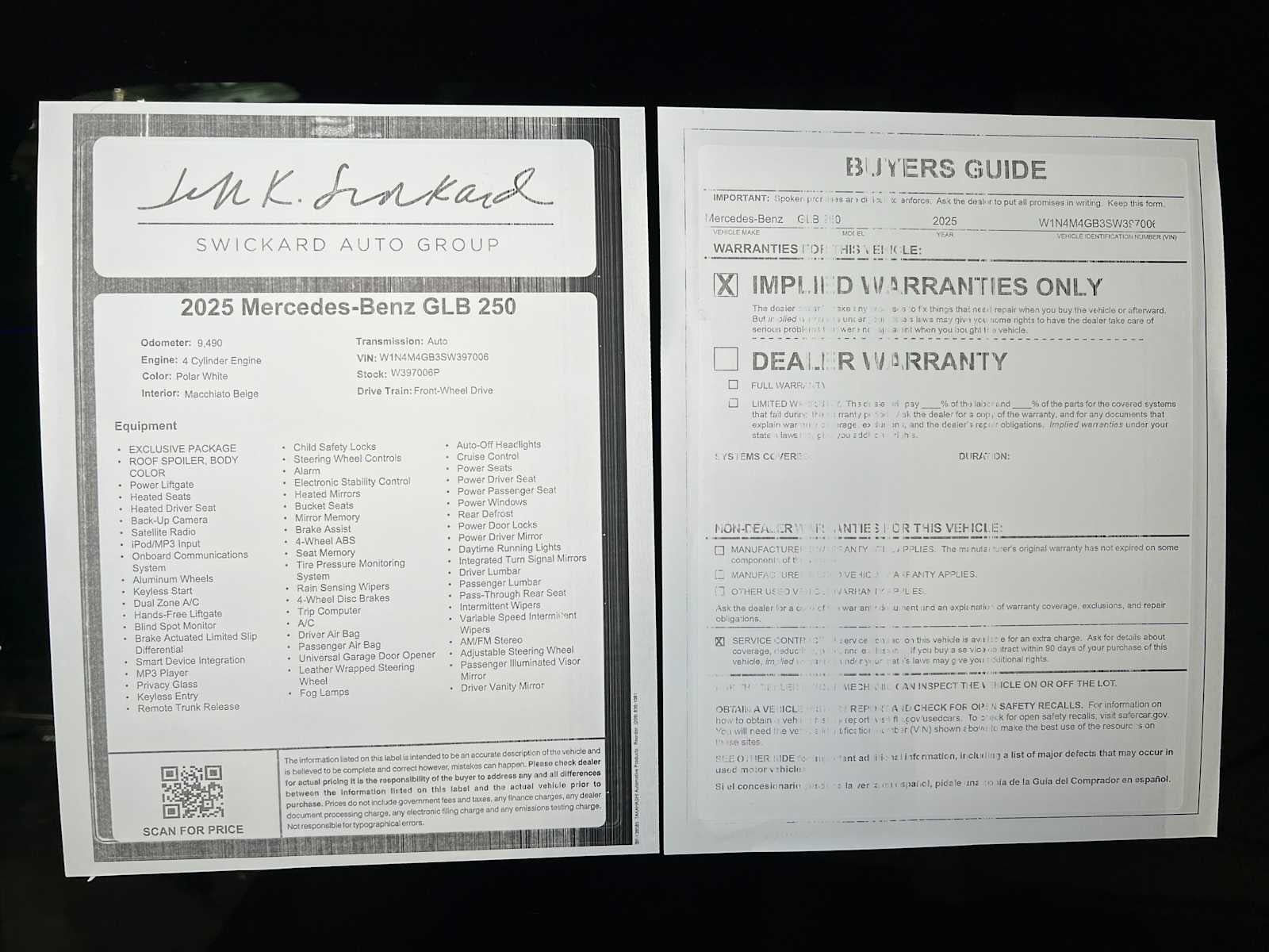 2025 Mercedes-Benz GLB GLB 250