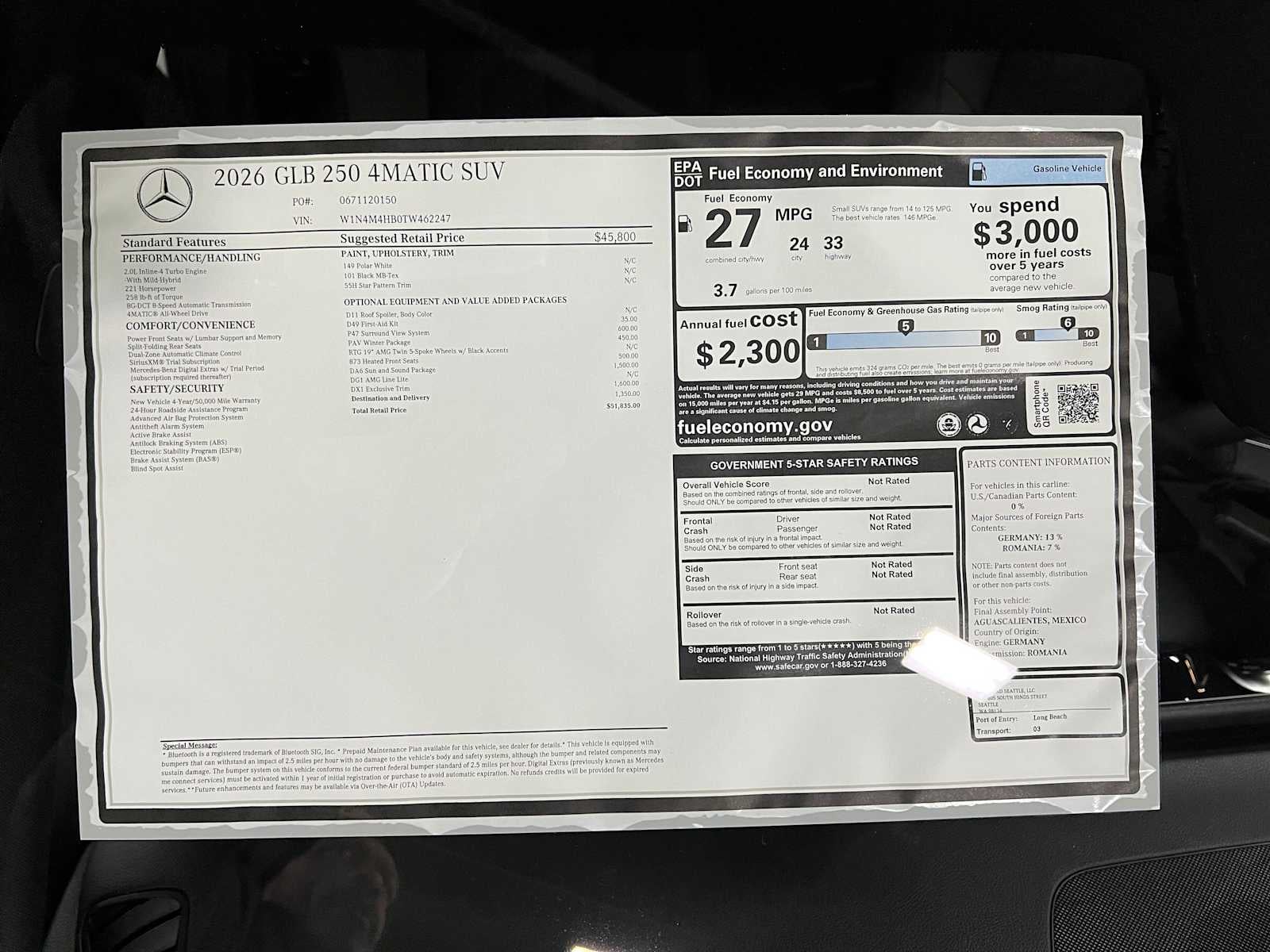 2026 Mercedes-Benz GLB GLB 250