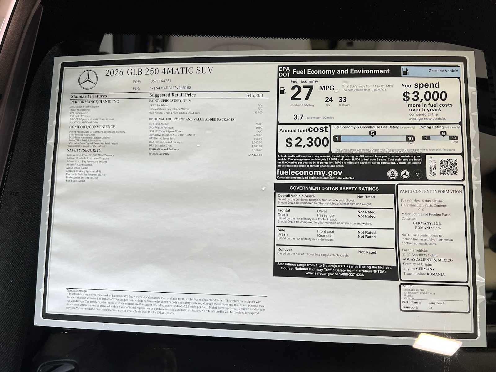 2026 Mercedes-Benz GLB GLB 250