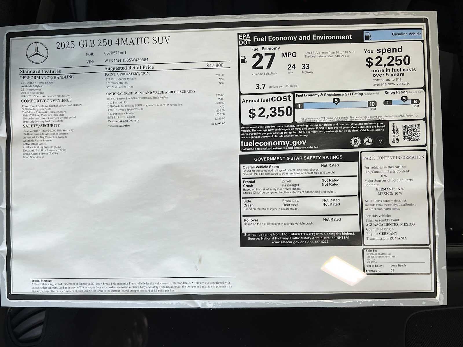 2025 Mercedes-Benz GLB GLB 250