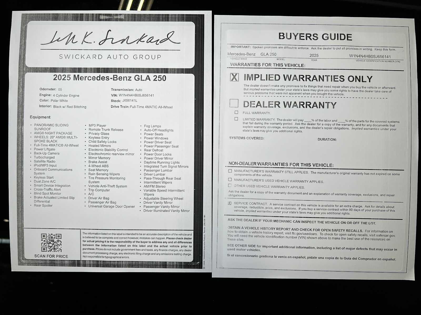 2025 Mercedes-Benz GLA GLA 250