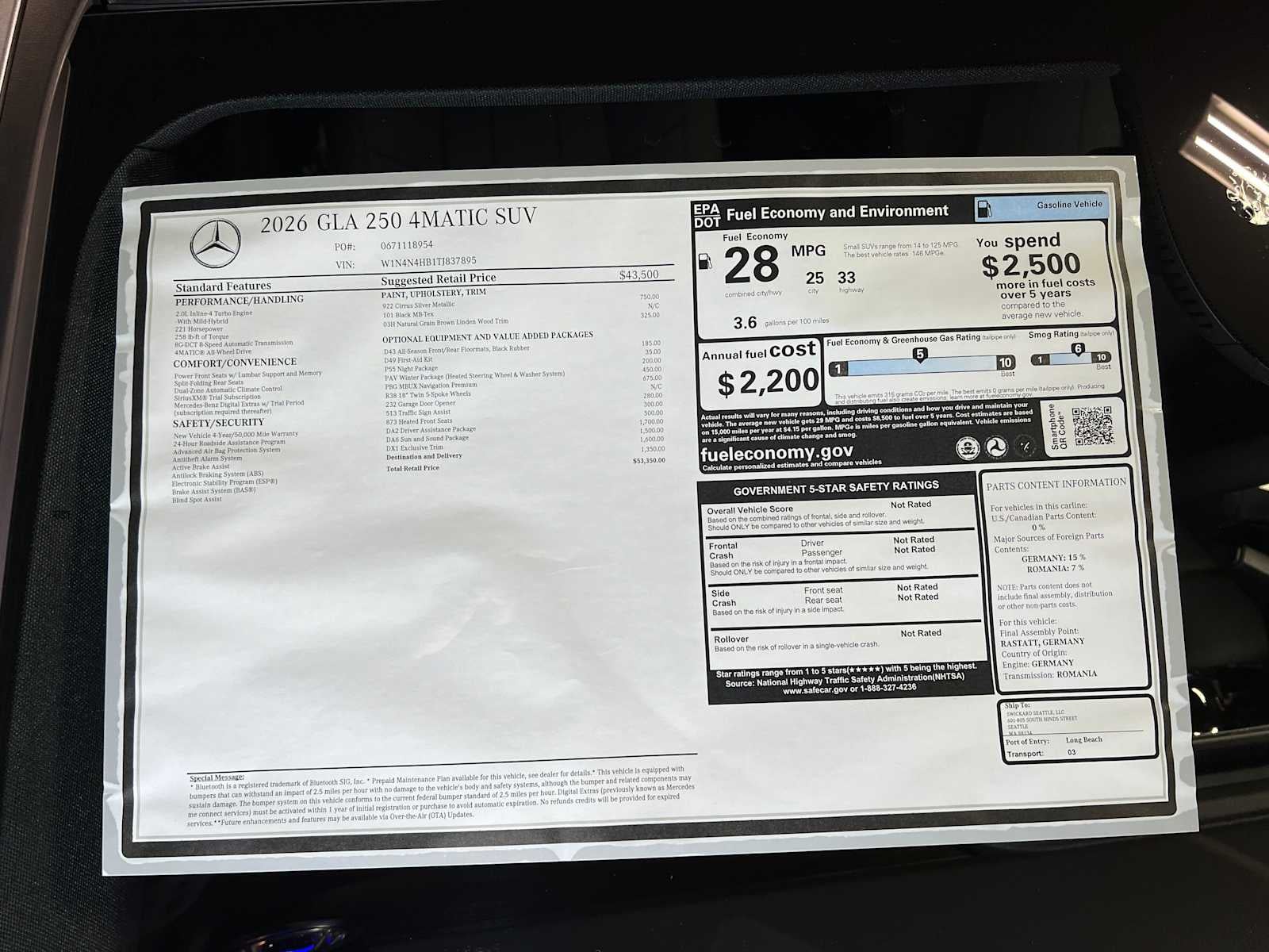 2026 Mercedes-Benz GLA GLA 250