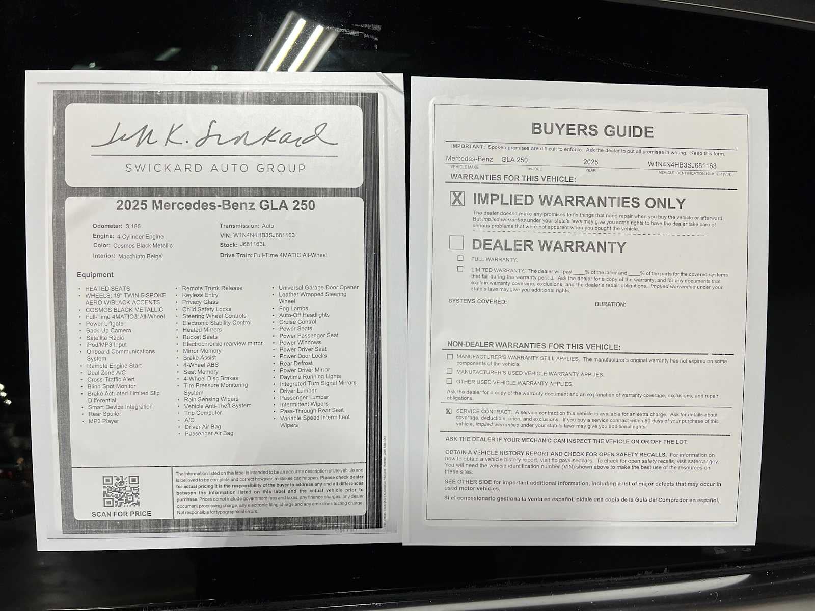 2025 Mercedes-Benz GLA GLA 250