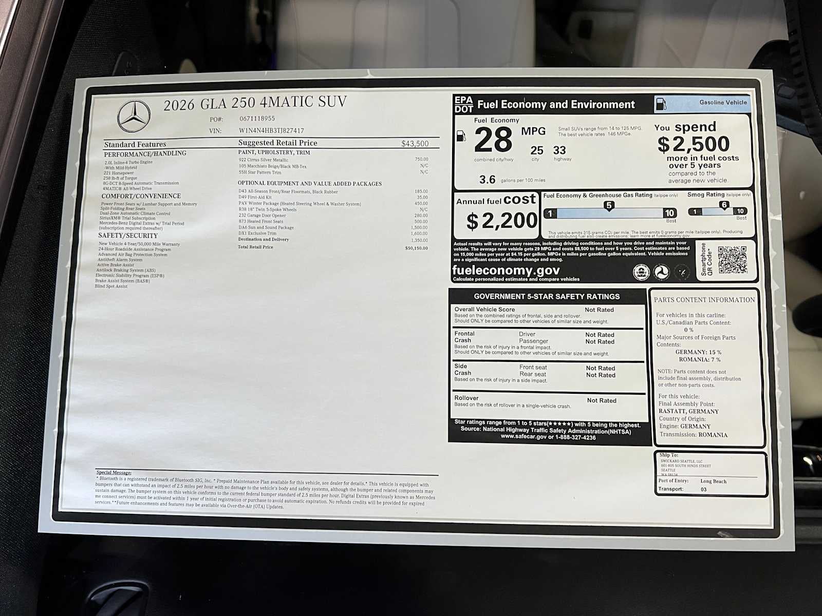 2026 Mercedes-Benz GLA GLA 250