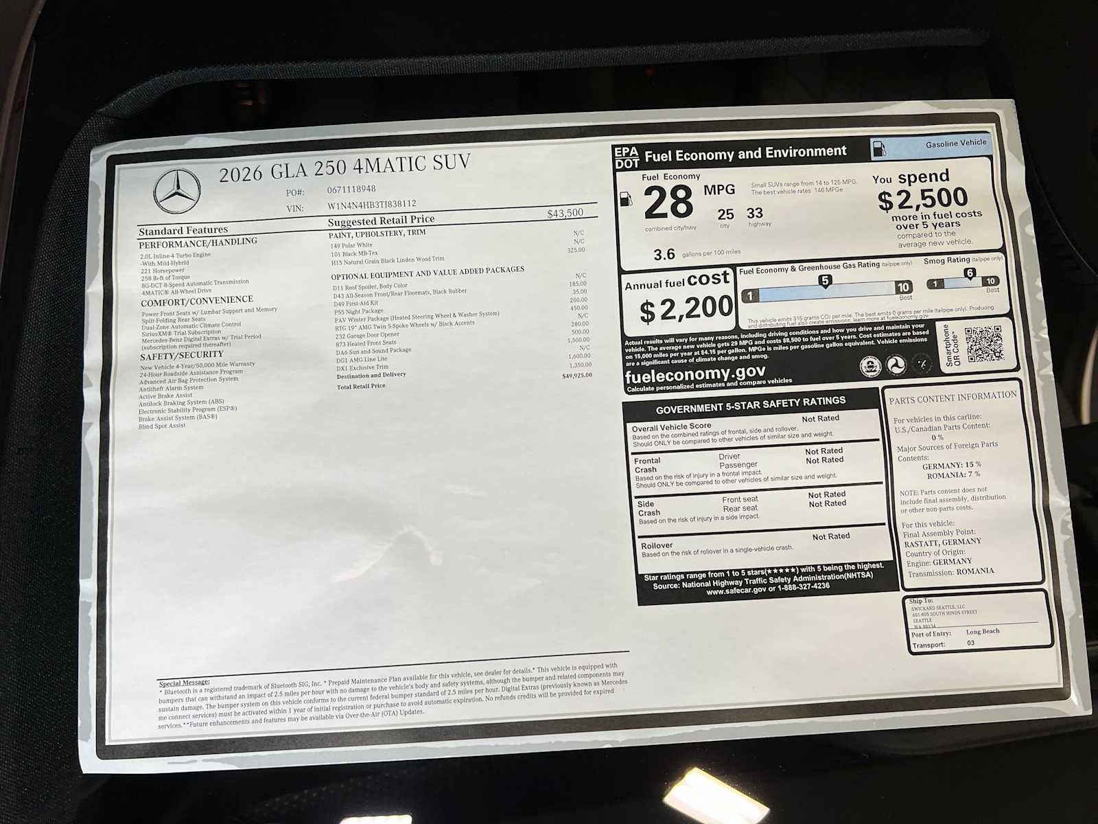 2026 Mercedes-Benz GLA GLA 250