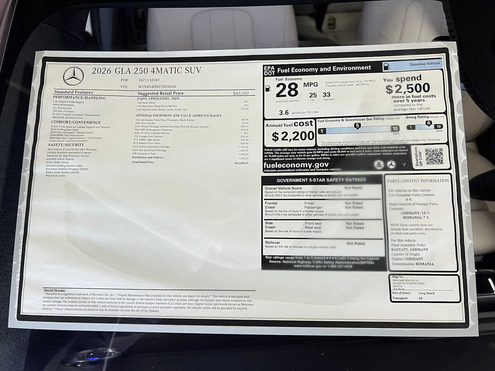 2026 Mercedes-Benz GLA GLA 250