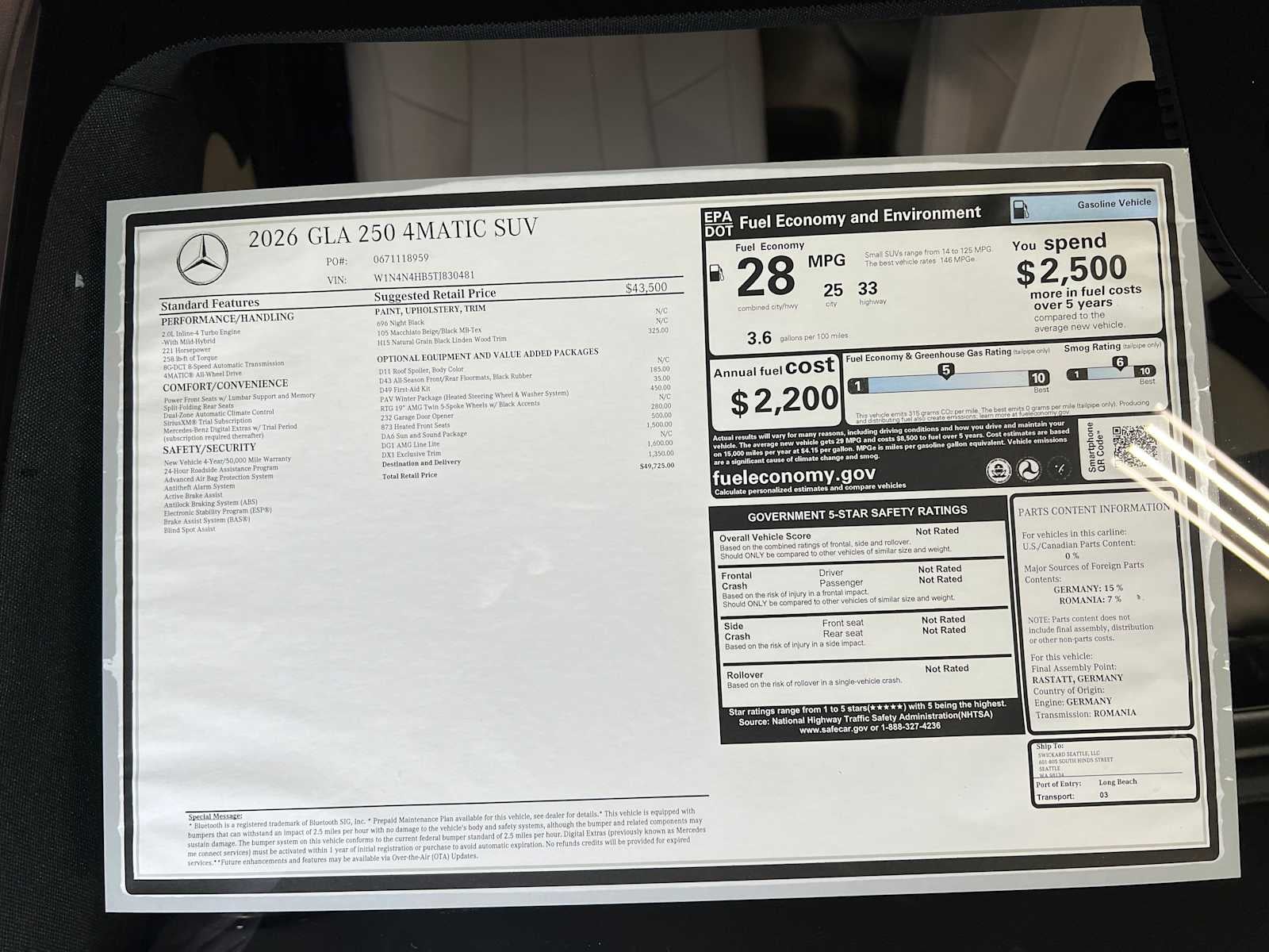 2026 Mercedes-Benz GLA GLA 250