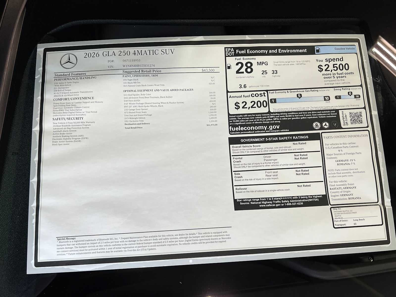 2026 Mercedes-Benz GLA GLA 250