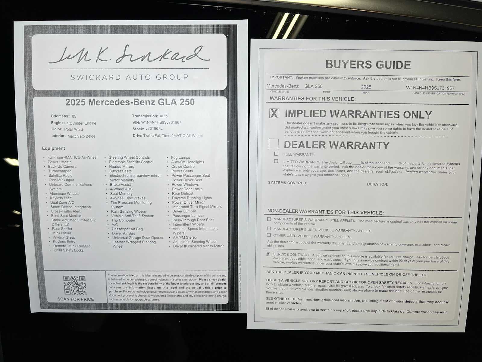 2025 Mercedes-Benz GLA GLA 250