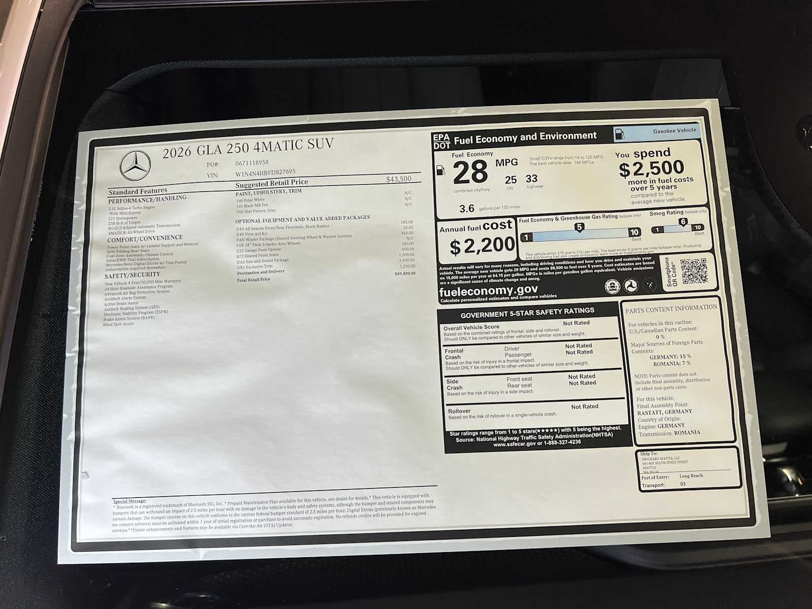 2026 Mercedes-Benz GLA GLA 250