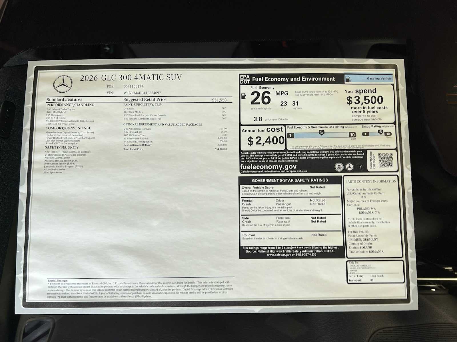 2026 Mercedes-Benz GLC GLC 300