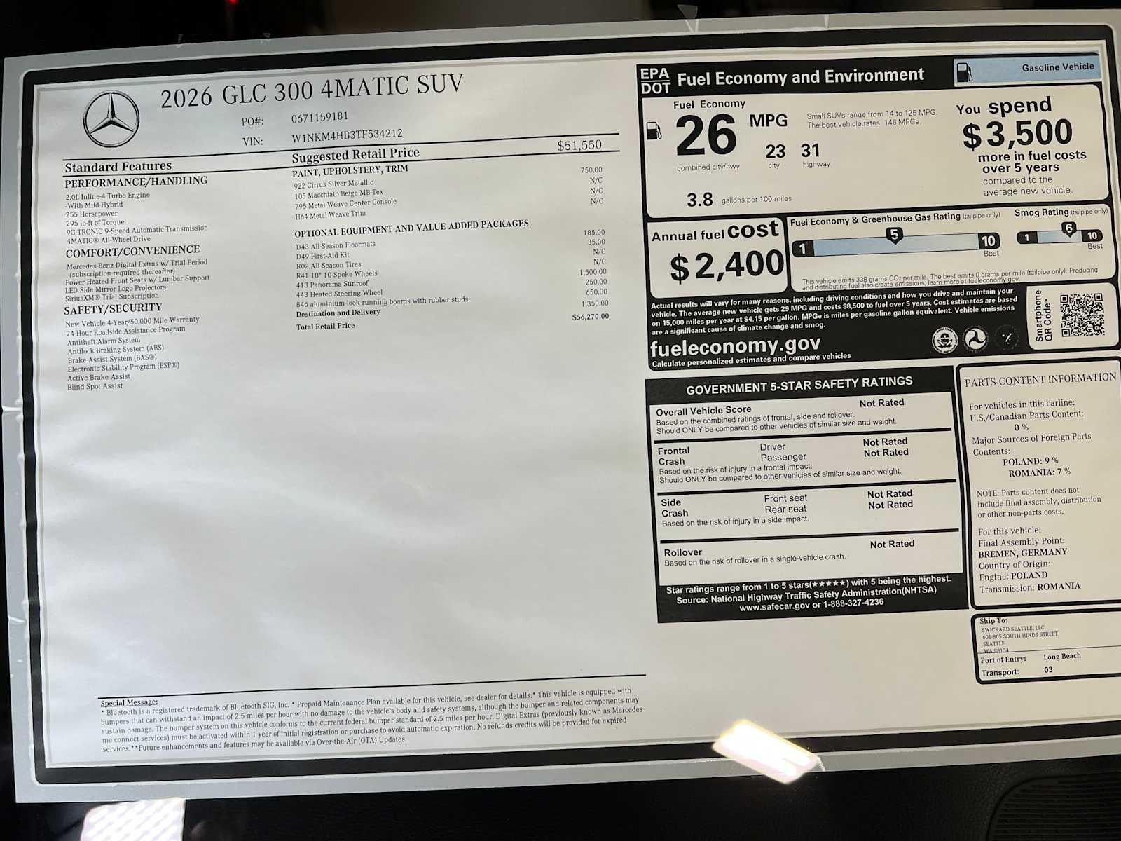 2026 Mercedes-Benz GLC GLC 300