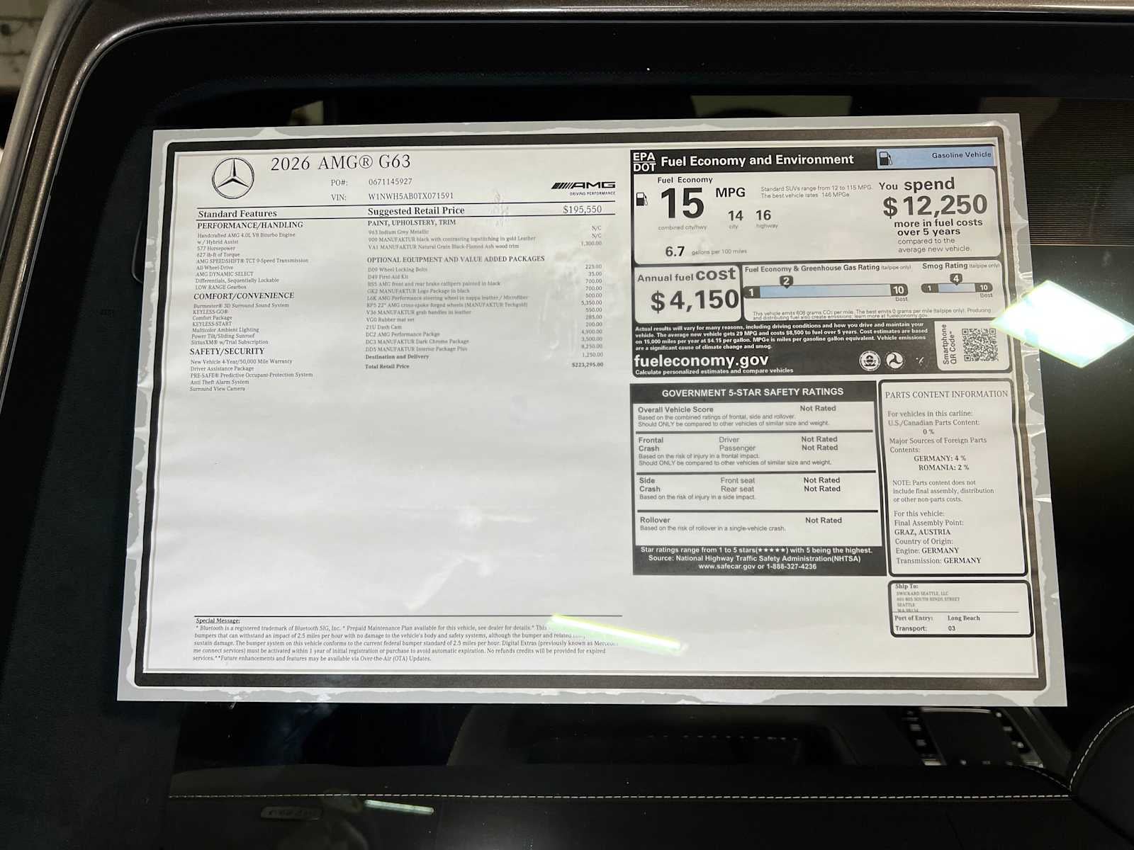 2026 Mercedes-Benz G-Class AMG® G 63