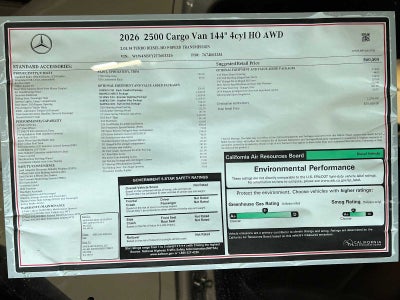 2026 Mercedes-Benz Sprinter 2500 Standard Roof I4 Diesel HO 144" AWD