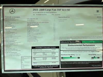 2025 Mercedes-Benz Sprinter 2500 Standard Roof I4 Diesel 144" RWD