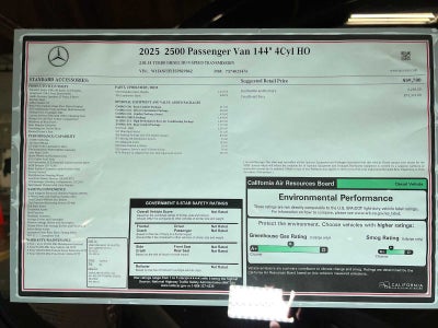 2025 Mercedes-Benz Sprinter 2500 Standard Roof I4 Diesel HO 144" RWD