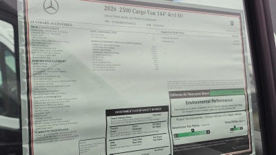 2026 Mercedes-Benz Sprinter 2500 Standard Roof I4 Diesel 144" RWD