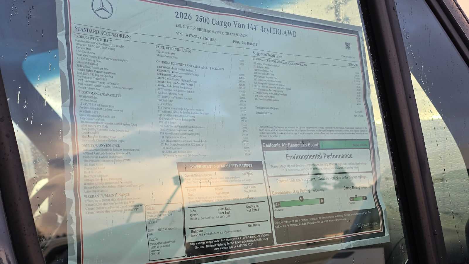 2026 Mercedes-Benz Sprinter 2500 Standard Roof I4 Diesel HO 144" AWD