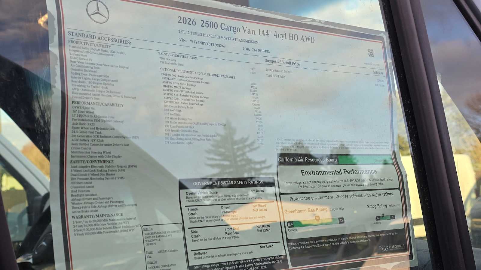 2026 Mercedes-Benz Sprinter 2500 Standard Roof I4 Diesel HO 144" AWD