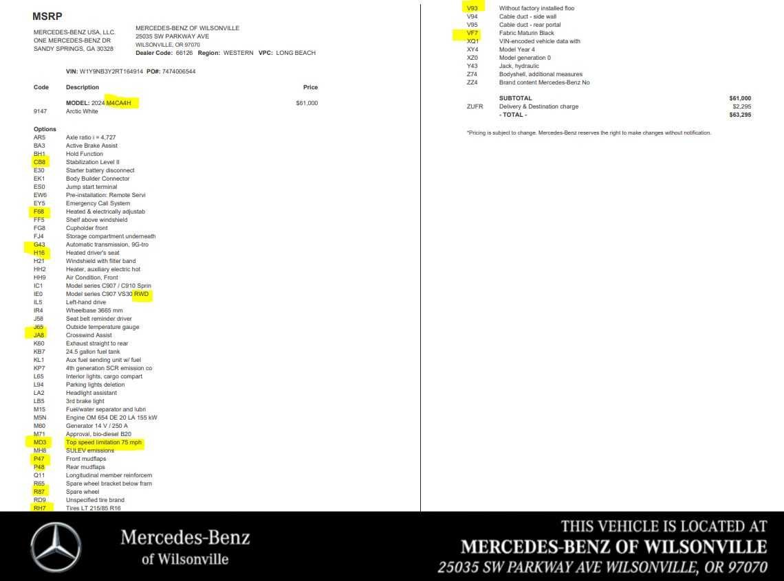 2024 Mercedes-Benz Sprinter 4500 Standard Roof I4 Diesel HO 144" RWD