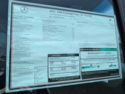 2025 Mercedes-Benz Sprinter 2500 Standard Roof I4 Diesel HO 144" RWD