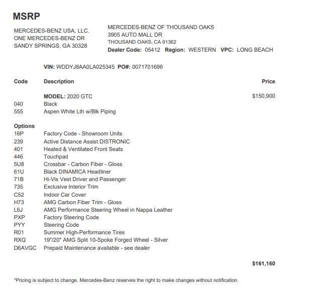 2020 Mercedes-Benz AMG® GT AMG® GT C