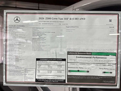 2026 Mercedes-Benz Sprinter 2500 Standard Roof I4 Diesel HO 144 AWD
