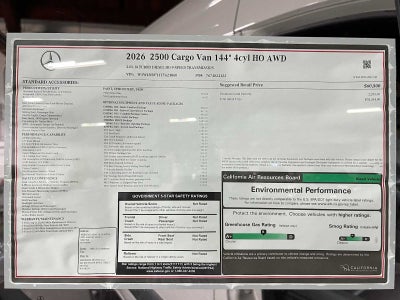 2026 Mercedes-Benz Sprinter 2500 Standard Roof I4 Diesel HO 144 AWD