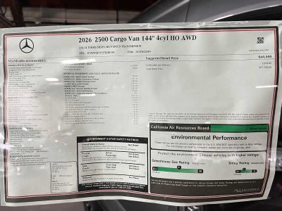 2026 Mercedes-Benz Sprinter Cargo 2500 Standard Roof I4 Diesel HO 144 AWD