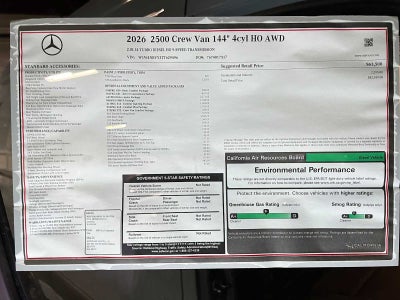 2026 Mercedes-Benz Sprinter Crew 2500 Standard Roof I4 Diesel HO 144 AWD