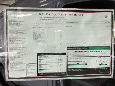 2026 Mercedes-Benz Sprinter 2500 Standard Roof I4 Diesel HO 144" AWD