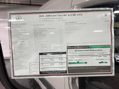 2026 Mercedes-Benz Sprinter 2500 Standard Roof I4 Diesel HO 144 AWD