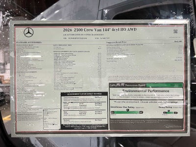 2026 Mercedes-Benz Sprinter Crew 2500 Standard Roof I4 Diesel HO 144 AWD