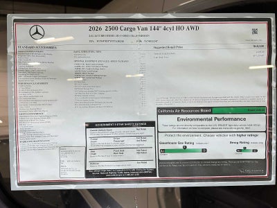 2026 Mercedes-Benz Sprinter Cargo 2500 Standard Roof I4 Diesel HO 144 AWD