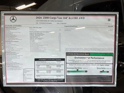 2026 Mercedes-Benz Sprinter Cargo 2500 Standard Roof I4 Diesel HO 144 AWD