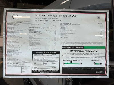 2026 Mercedes-Benz Sprinter Crew 2500 Standard Roof I4 Diesel HO 144 AWD