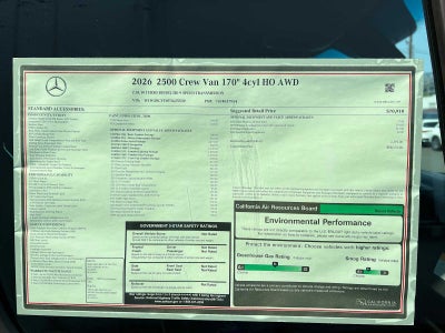 2026 Mercedes-Benz Sprinter 2500 High Roof I4 Diesel HO 170 AWD