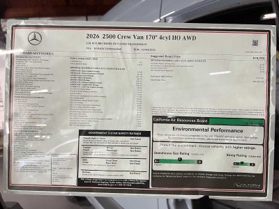 2026 Mercedes-Benz Sprinter 2500 High Roof I4 Diesel HO 170 AWD