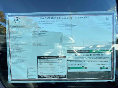 2026 Mercedes-Benz Sprinter Cab Chassis 3500XD Standard Roof I4 Diesel HO 170 AWD