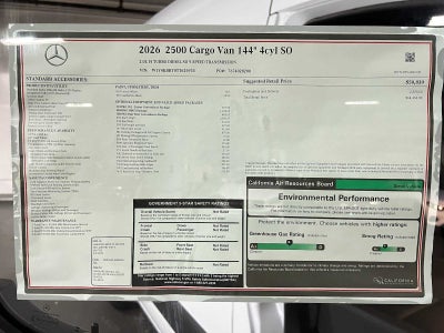 2026 Mercedes-Benz Sprinter 2500 Standard Roof I4 Diesel 144 RWD