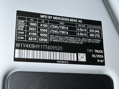 2026 Mercedes-Benz Sprinter 2500 Standard Roof I4 Diesel 144 RWD
