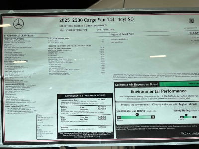 2025 Mercedes-Benz Sprinter Cargo Van 2500 Standard Roof I4 Diesel 144" RWD